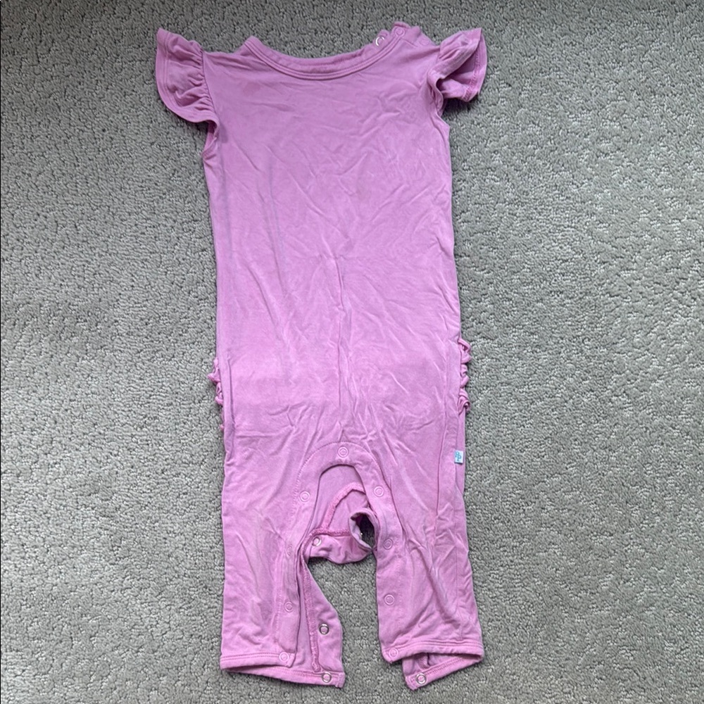Posh Pink Ruffled Baby Romper